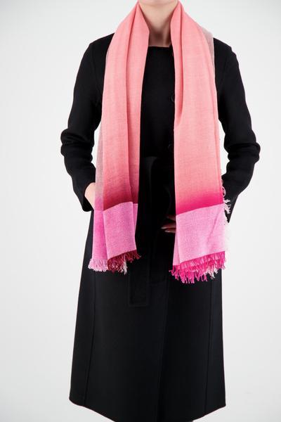 Faliero Sarti Pink Anna Shawl - Luxurious Italian Cashmere Wrap for Women | Perfect for Evening Parties, Weddings & Winter Fashion Accessories
