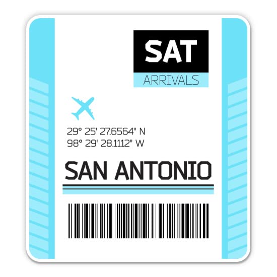 Squiddy San Antonio Texas Airport Code SAT Vinyl Sticker - 5