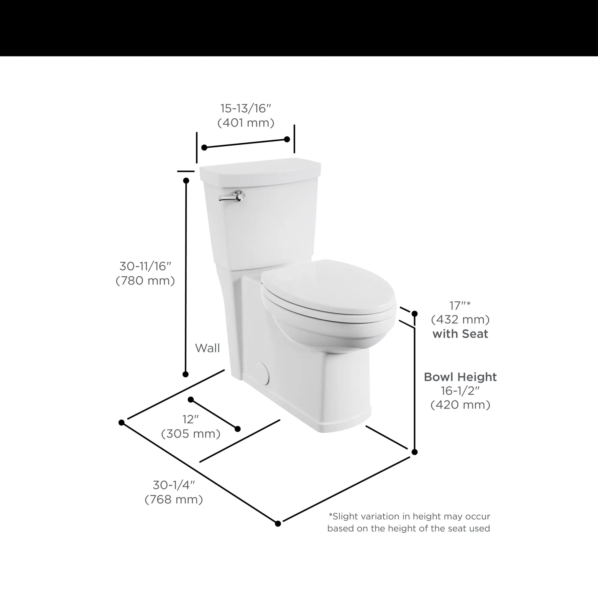 Estate® Skirted Two-Piece 1.28 GPF/4.8 LPF Elongated Toilet with Soft-Close Seat - Water Efficient Chair Height Bathroom Toilet for Modern Homes & Commercial Spaces