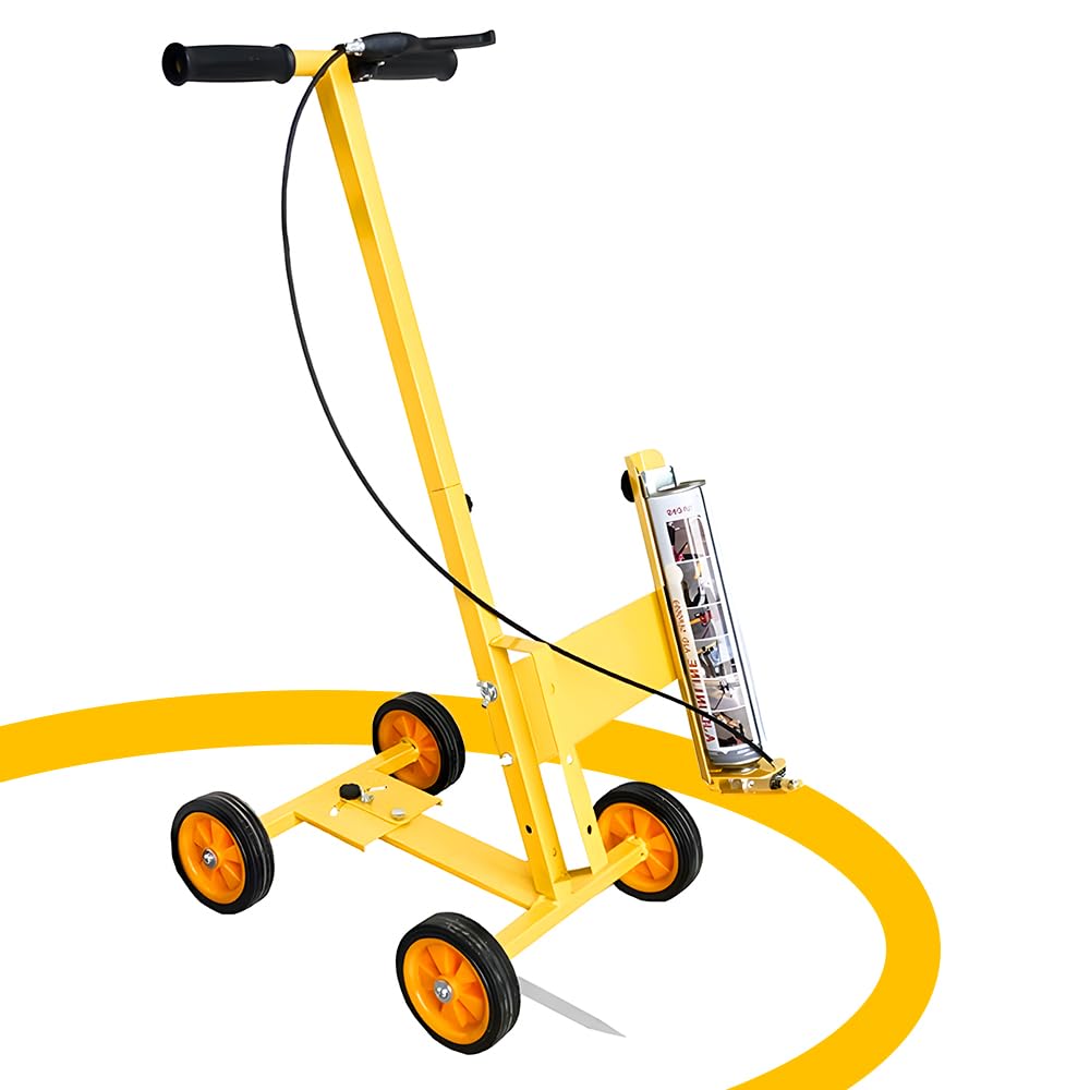 BAUSATZ Parking Lot Striping Machine - Professional Spray Paint Line Marker for Driveways, Concrete & Basketball Courts | Draw Lines, Arcs, S-Lines & Circles | Perfect for Road Marking, Warehouse Floor Painting & Sports Court Maintenance