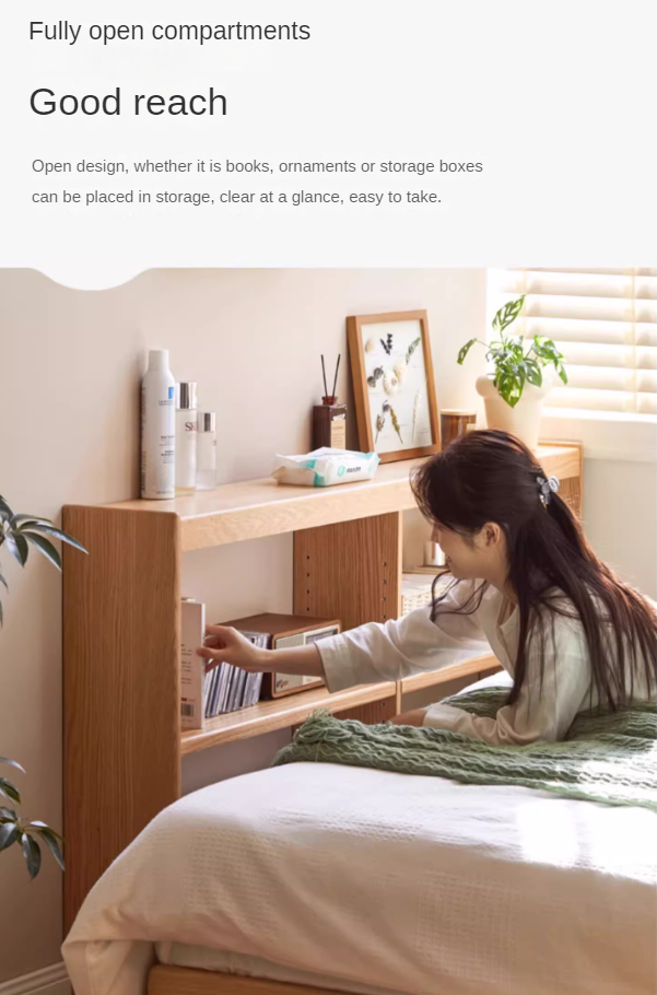 Oak Solid Wood Ultra Narrow Storage Rack - Space-Saving Shelf for Small Rooms, Bathroom, Kitchen & Closet Organization