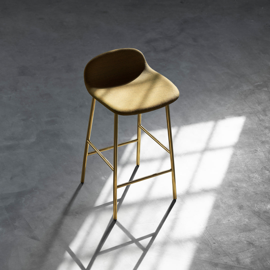 Modern Form Bar Stool with Metal Legs & Upholstered Seat - Perfect for Kitchen Islands, Home Bars & Commercial Use