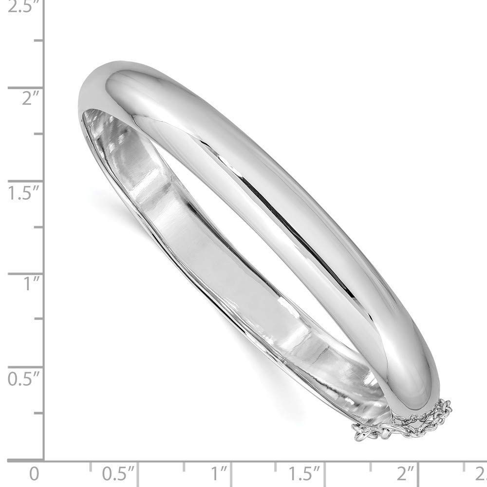 Roy Rose Jewelry Sterling Silver 9mm Fancy Hinged Bangle Bracelet 7.5'' - Elegant Women's Fashion Jewelry for Parties, Weddings & Special Occasions