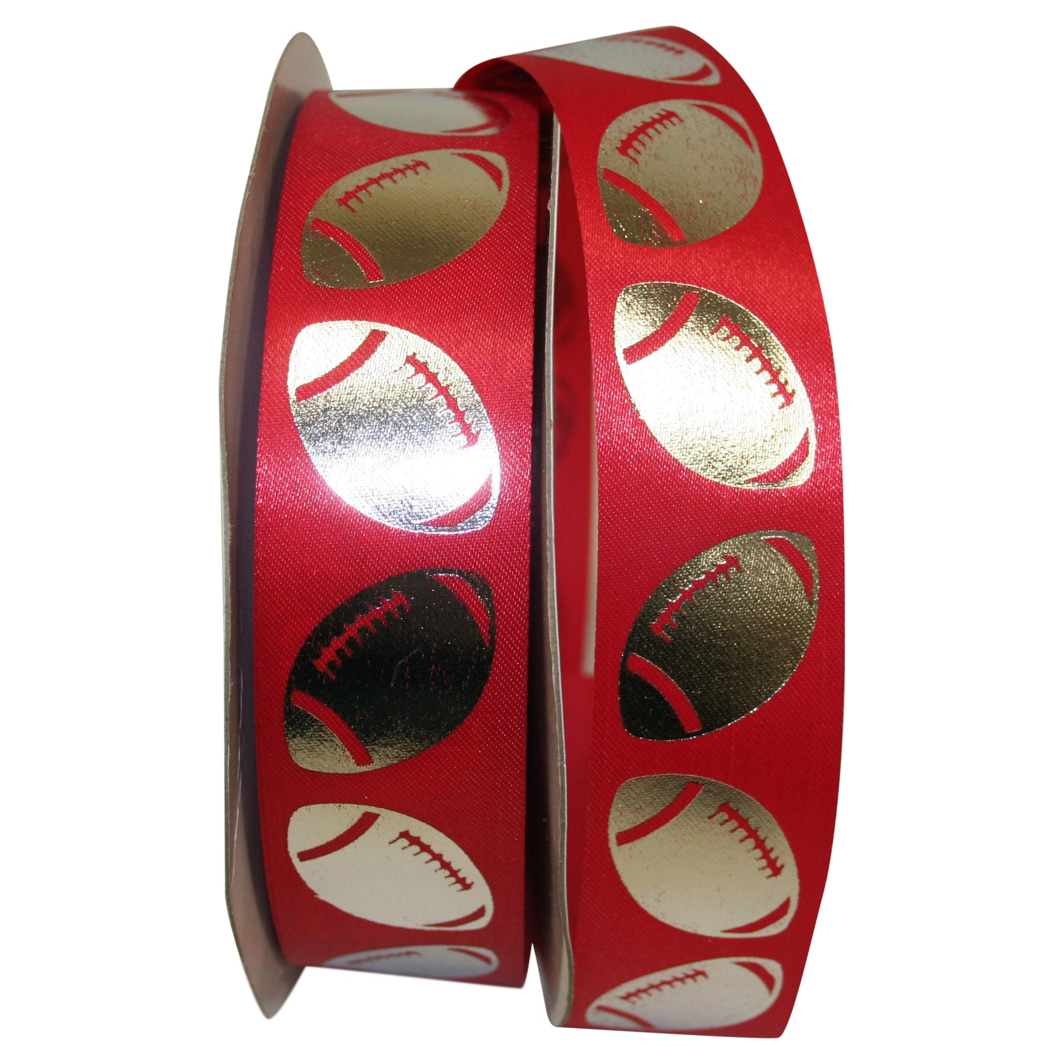 Reliant Ribbon Football Goal Ribbon - 1-3/8 Inch x 100 Yards - Red & Silver - Perfect for Football Games, Sports Events, and Team Celebrations
