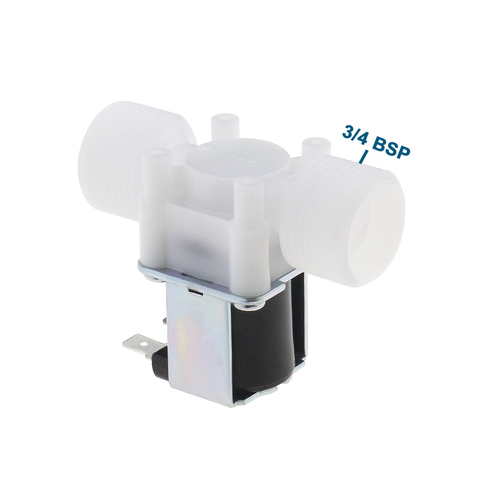 ECSiNG 2Pcs 3/4 BSP Normally Closed Electric Solenoid Water Valve, 12V DC Inlet Solenoid Valve for Washing Machine, Water Dispenser & Home Appliances - Perfect for Automatic Water Control Systems