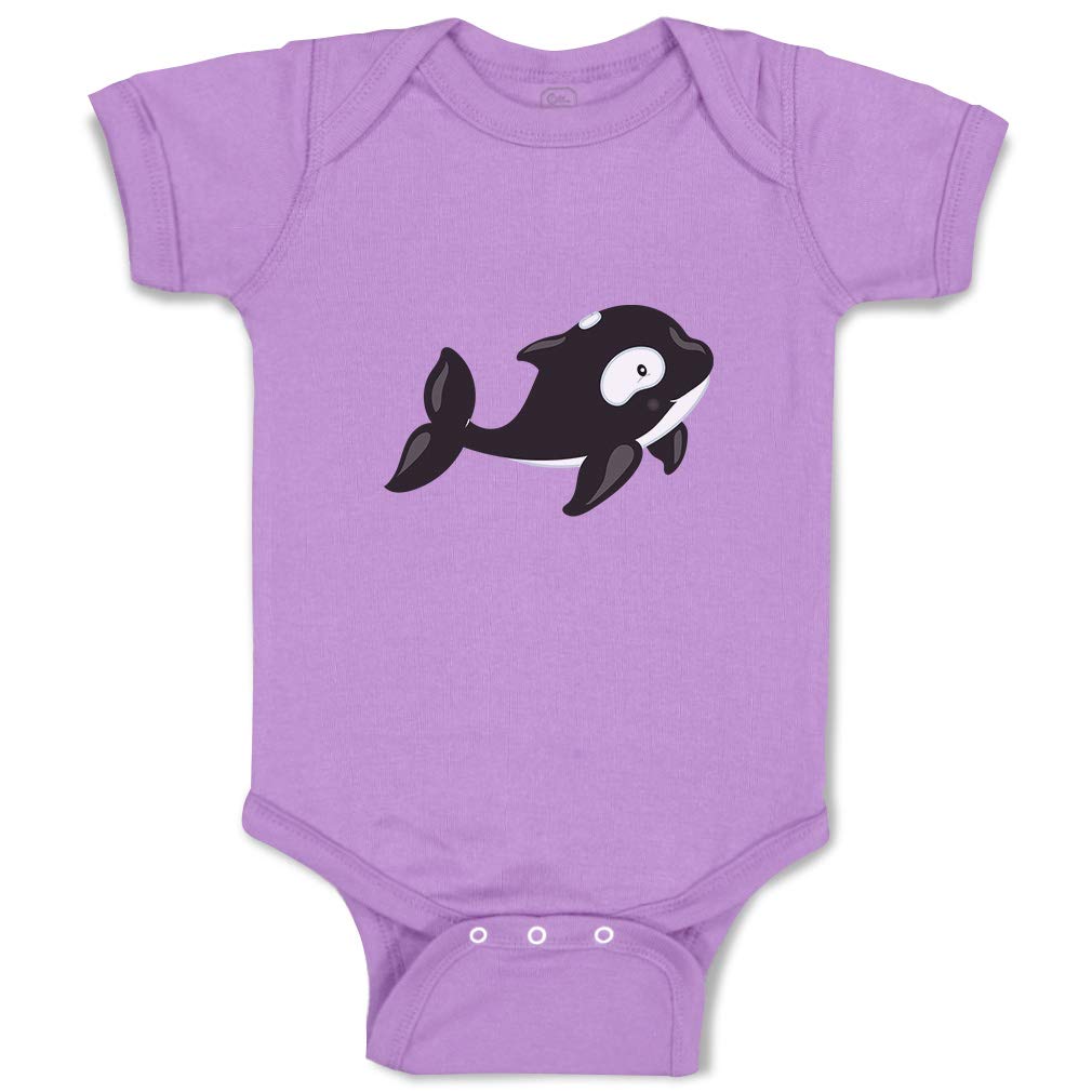 Custom Personalized Baby Bodysuit - Killer Whale Print Cotton Striped Onesie for Boys & Girls | Soft Newborn Outfit for Photos, Gifts & Everyday Wear