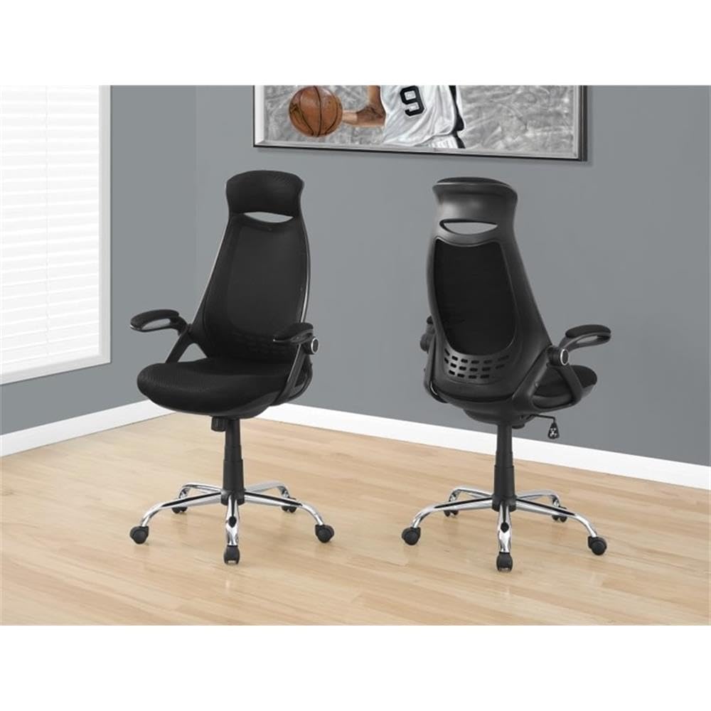 Pemberly Row Adjustable High Back Office Chair - Ergonomic Black Desk Chair for Home & Office - Perfect for Long Hours of Work or Gaming