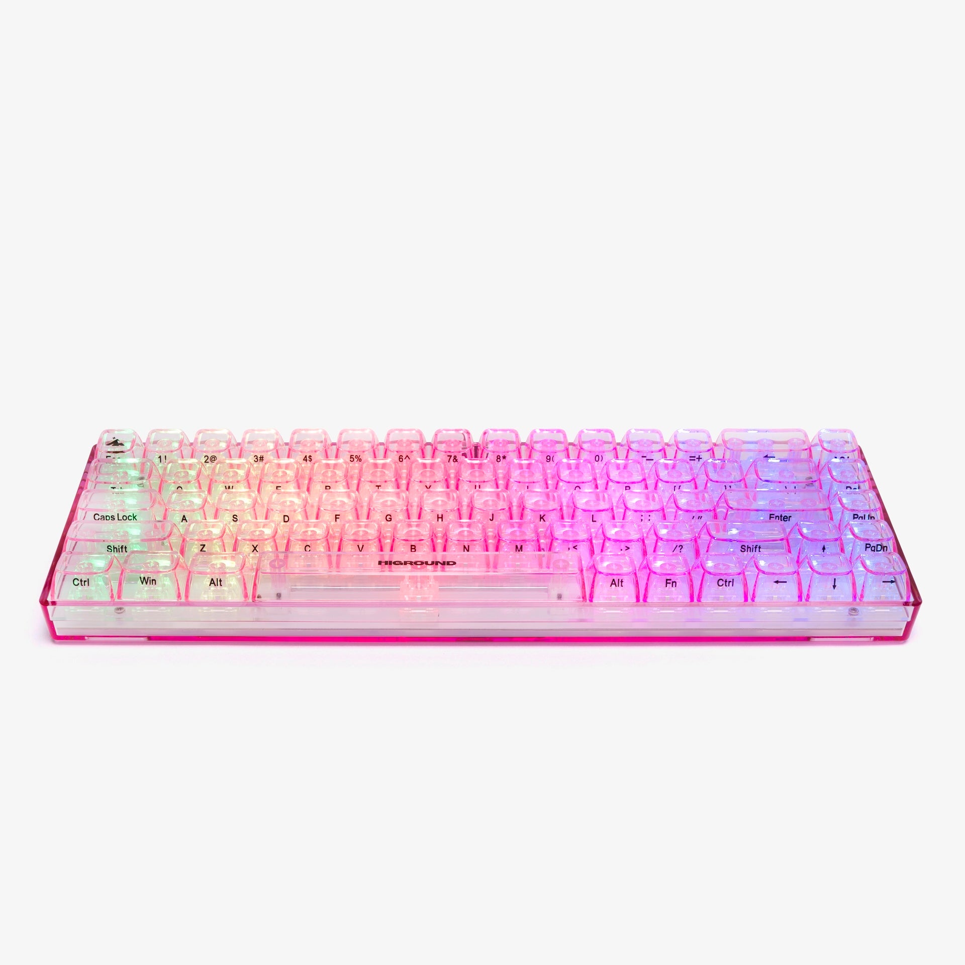 Clear Rose Quartz Basecamp 65 Mechanical Keyboard with Silent Glacier Switches - Compact 65% Layout for Gaming, Typing & Office Work