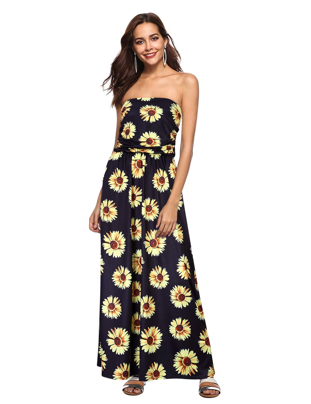 Leadingstar Women's Floral Print Casual Beach Party Maxi Dress - Perfect for Summer Vacations, Poolside Lounging & Tropical Getaways