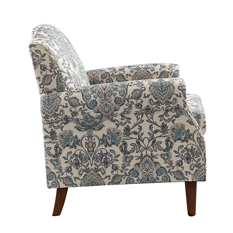 Matteo Upholstered Armchair with Nailhead Trim - Modern Accent Chair for Living Room, Bedroom & Office - Comfortable Lounge Chair with Stylish Nailhead Detailing
