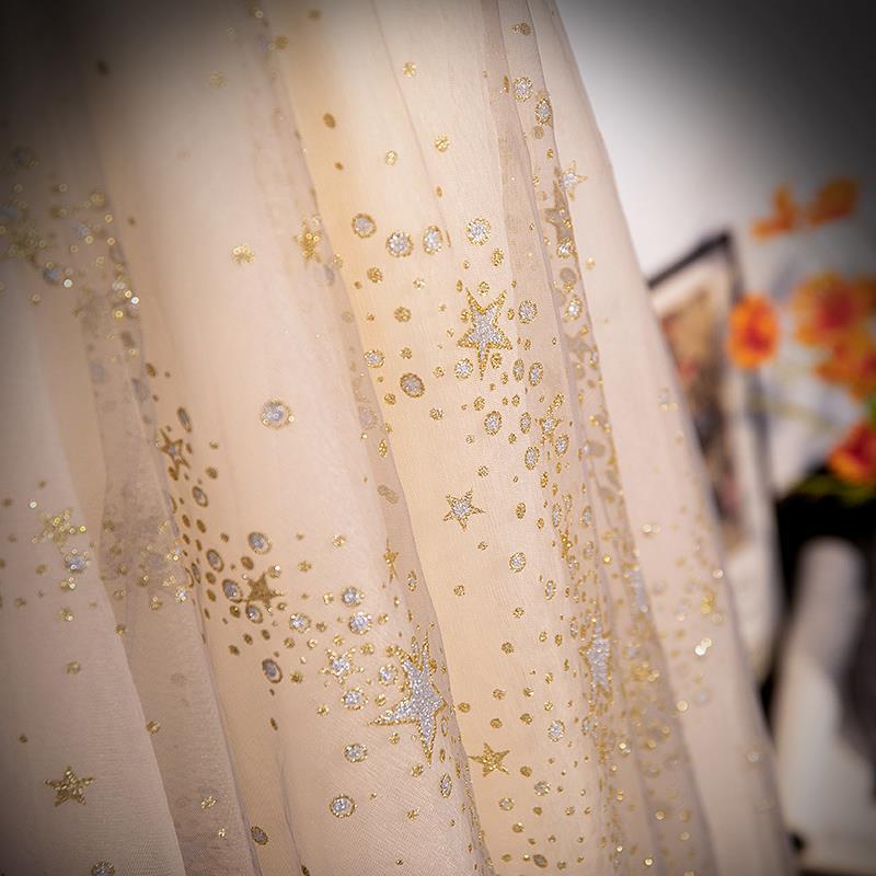 Elegant Champagne Mermaid Prom Dress with Shiny Tulle & Mid Sleeves - Perfect for Evening Gala, Homecoming Dance, and Formal Occasions