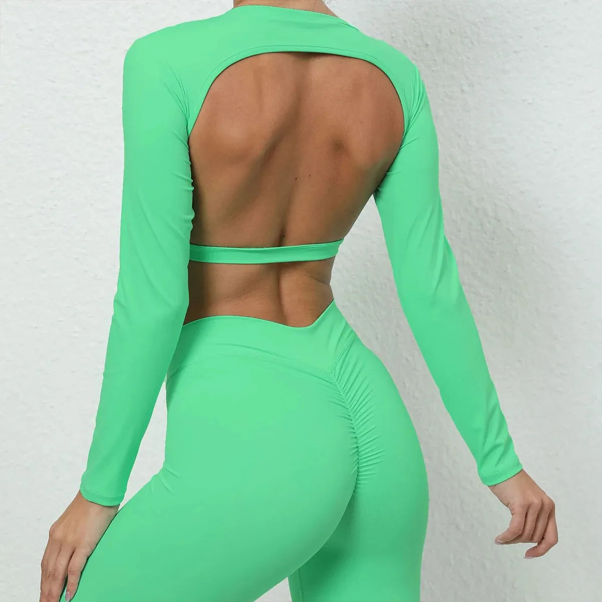 Sexy Long Sleeve Backless Yoga Top for Women - Breathable Quick Dry Workout Crop Top - Gym & Fitness Sportswear - Perfect for Yoga, Pilates & Cardio Workouts
