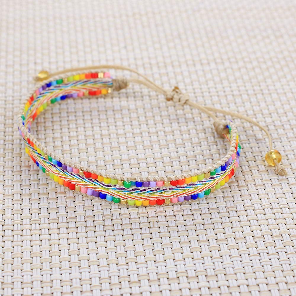 C·QUAN CHI Women's Colorful Wrap Bracelet - Handmade Adjustable Friendship Bracelet with Charms for Boho Style & Everyday Wear