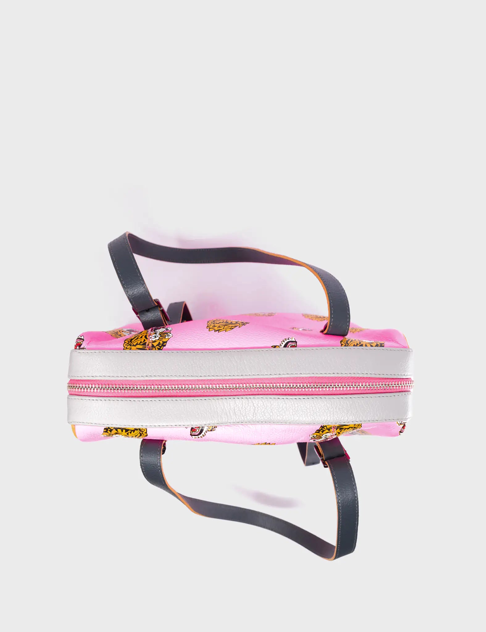 Esther Bubblegum Pink Satchel Bag with Blazing Tiger Print - Trendy Women's Crossbody Purse for Casual Outings & Date Nights