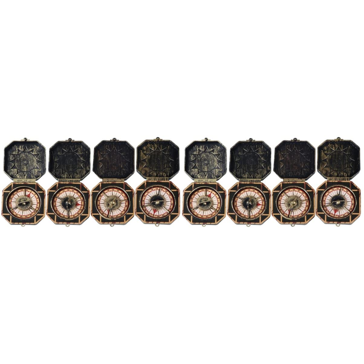 8-Piece Pirate Compass Toy Set - Halloween Party Favors, Kids Dress-Up & Adventure Play - Perfect for Pirate Themed Parties, Treasure Hunts, and Role Play Games