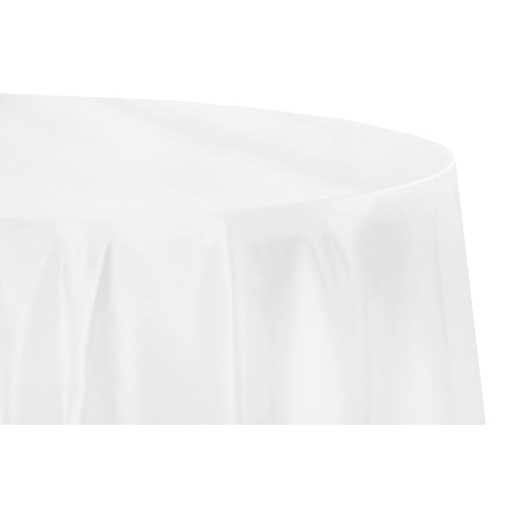 Elegant 108-Inch Round Satin Tablecloth - Pure White Luxury Table Cover for Weddings, Banquets & Formal Dining Events