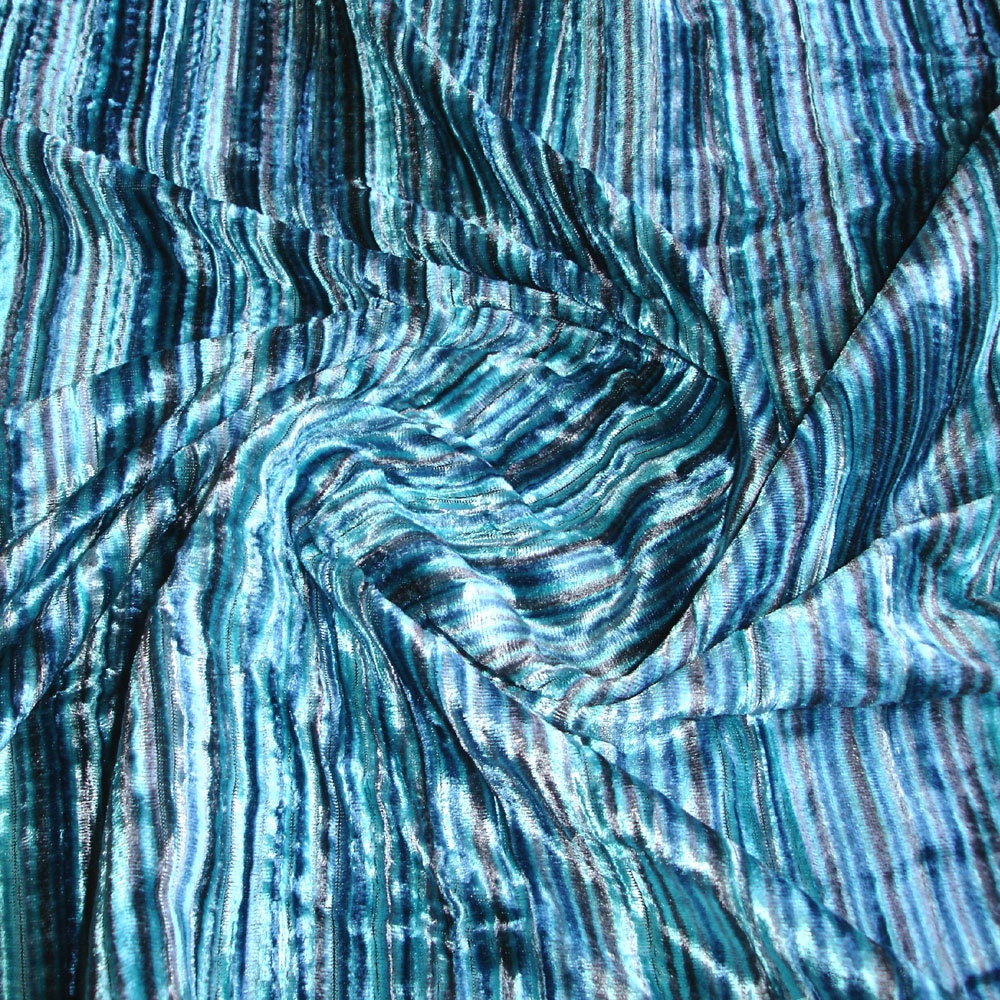 Aqua Swirls Velvet Fabric By The Yard - Soft Textured Fabric for Upholstery, Curtains & DIY Crafts | Premium Home Decor & Sewing Material