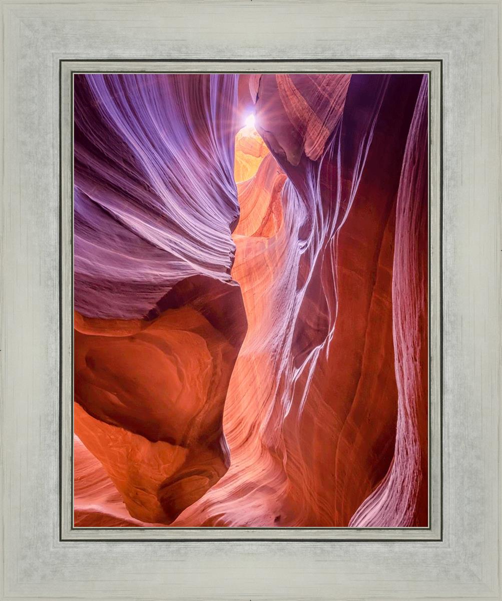 Antelope Canyon Sunburst Wall Art - Stunning Desert Landscape Photography Print for Home & Office Decor | Perfect for Living Room, Bedroom, or Gift