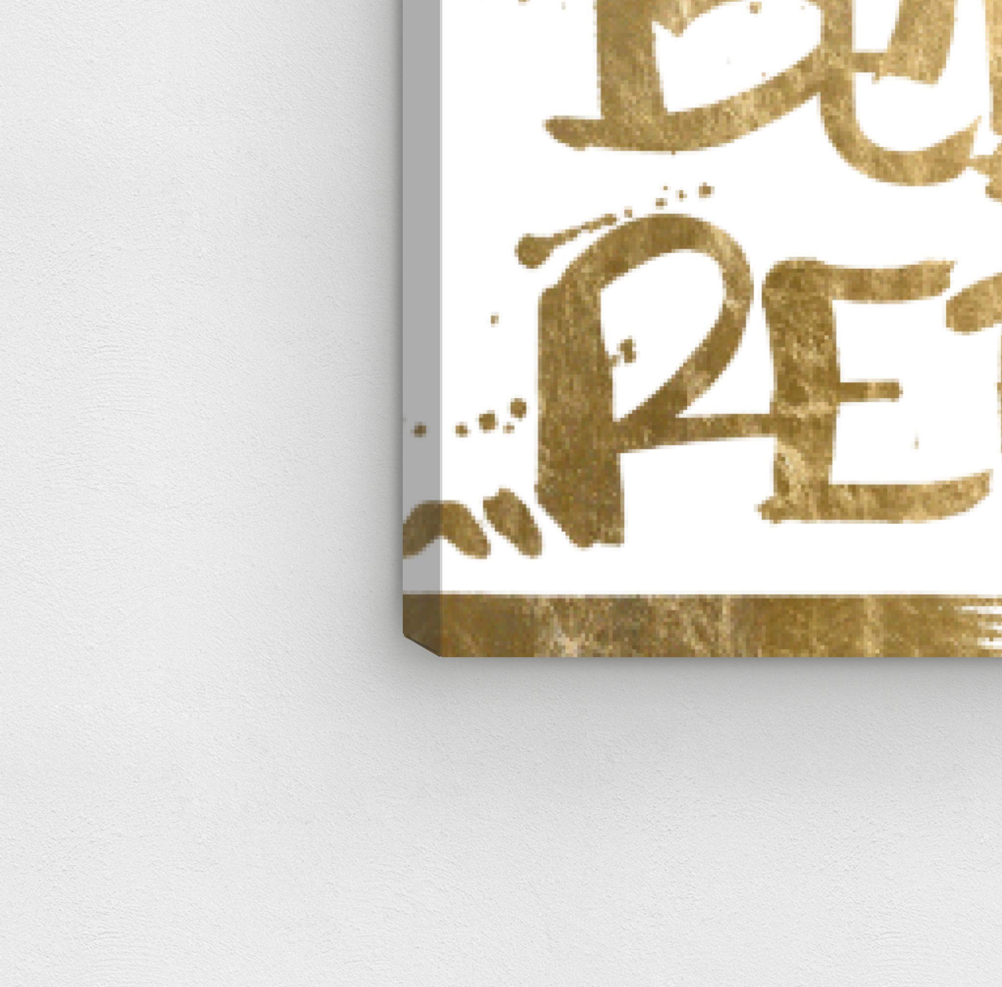 Oliver Gal Artist Co. 'Seize The Day' Gold Foil Wall Art Canvas Print - 20x30 Inch Motivational Quote Home Decor for Living Room, Bedroom & Office - White & Gold Typography Artwork