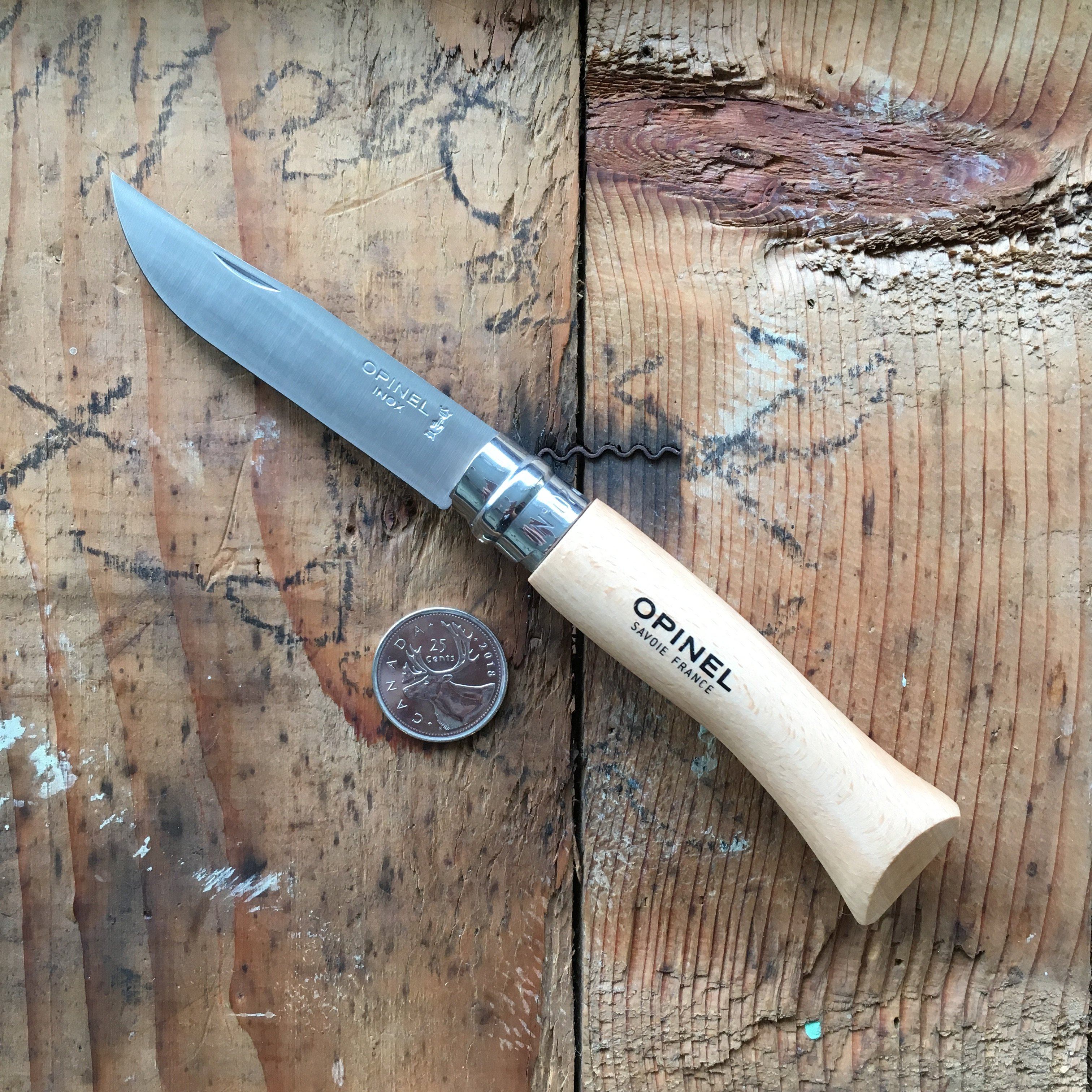 Opinel No.07 Stainless Steel Folding Pocket Knife - Compact Outdoor Camping, Hiking & Everyday Carry (EDC) Utility Tool