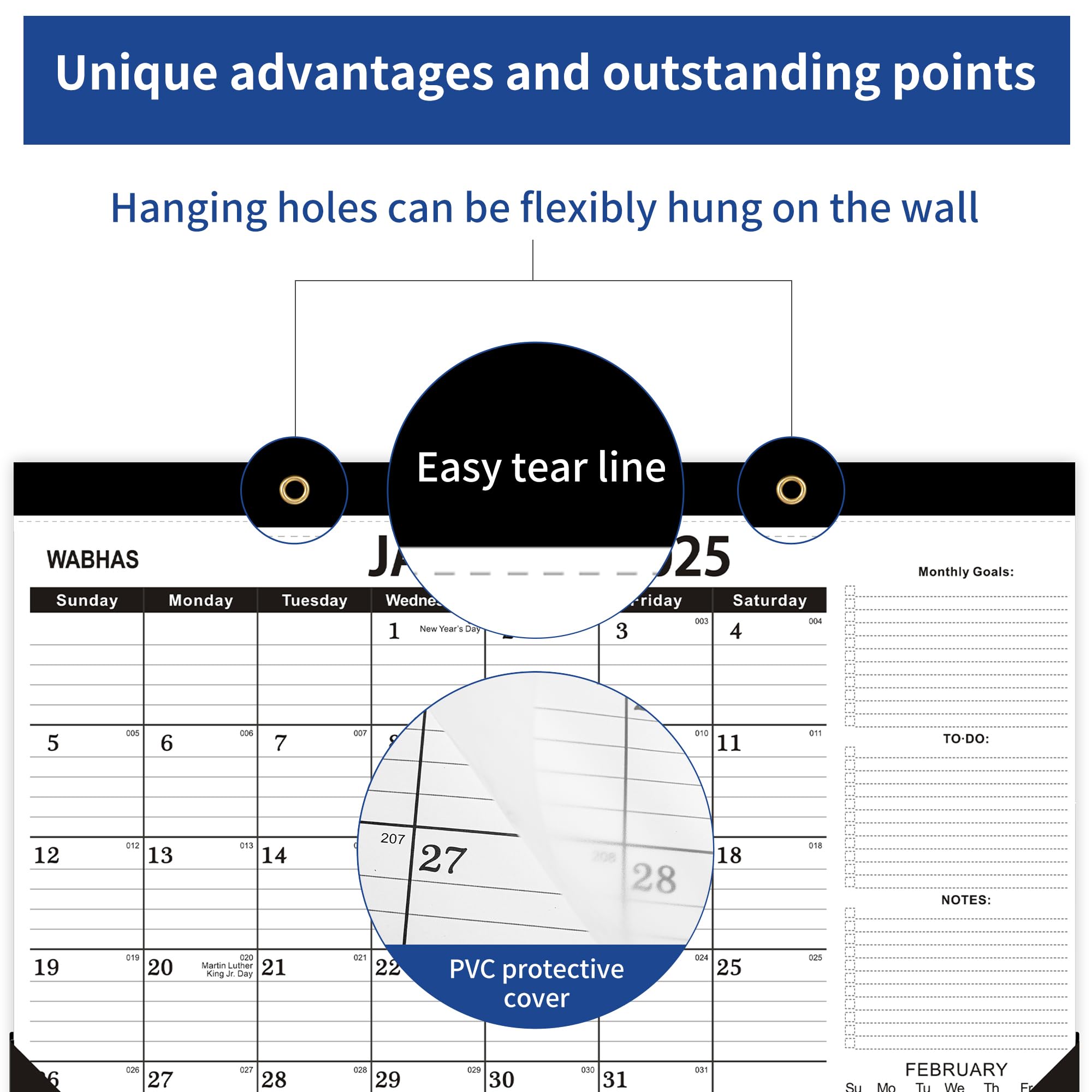 2025-2026 18-Month Desk Calendar with To-Do List - January 2025 to June 2026 - Thick Paper 17