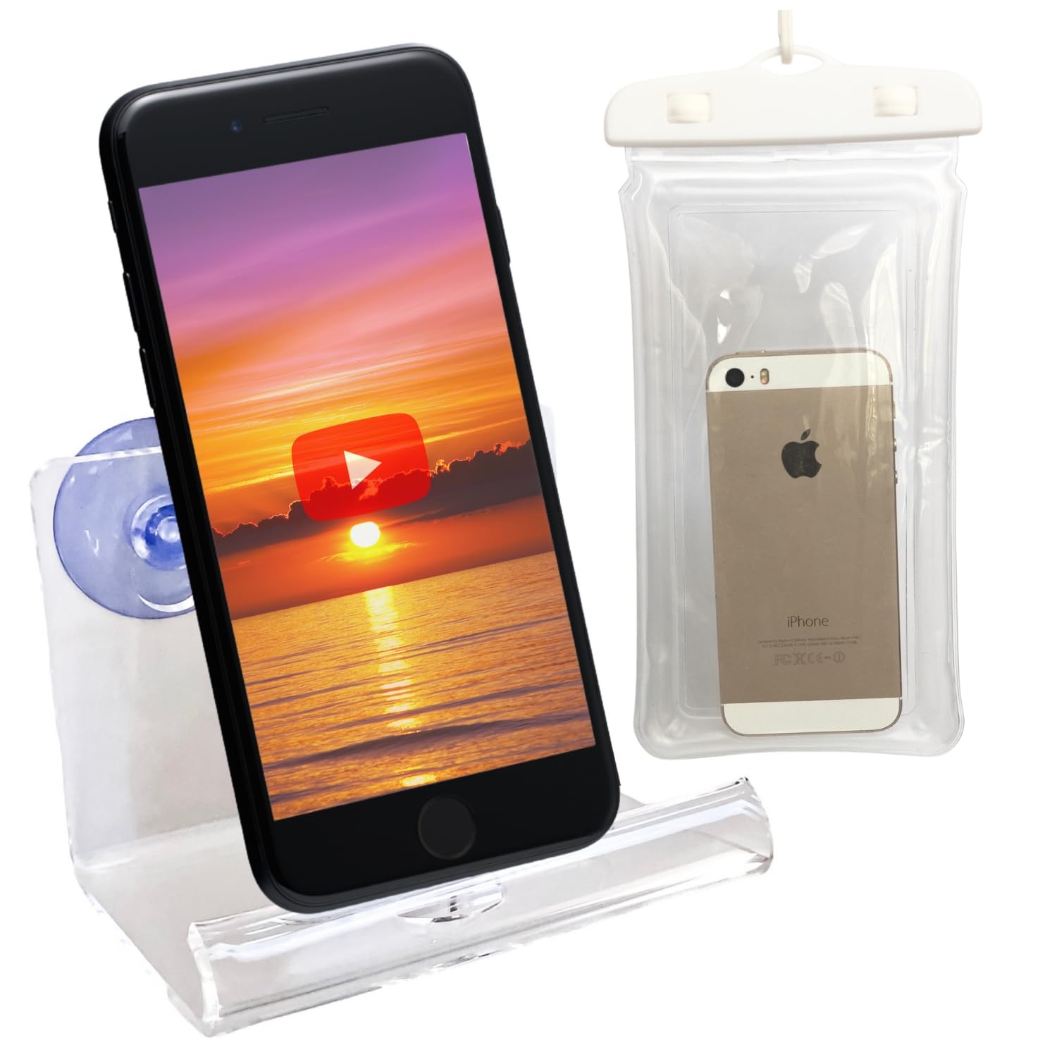 Waterproof Shower Phone Holder - Universal Cell Phone Pouch for Bathroom & Swimming | Hands-Free Shower Entertainment & Waterproof Protection for iPhone, Samsung & All Smartphones
