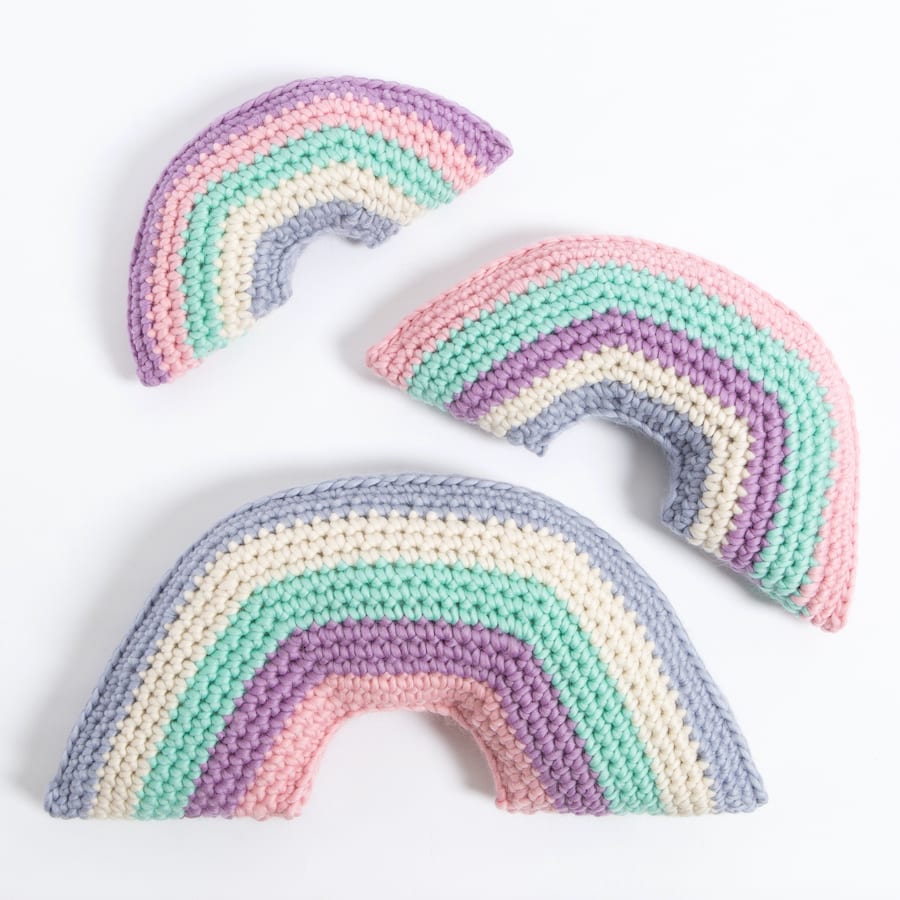Rainbow Crochet Cushion Set - DIY Knitting Kit for Beginners - Perfect for Home Decor, Gifts & Cozy Living Room Accents