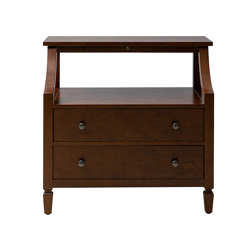 Grace 2-Drawer Nightstand with USB Charging Ports & Power Outlets - Modern Bedside Table for Bedroom, Living Room & Office Use