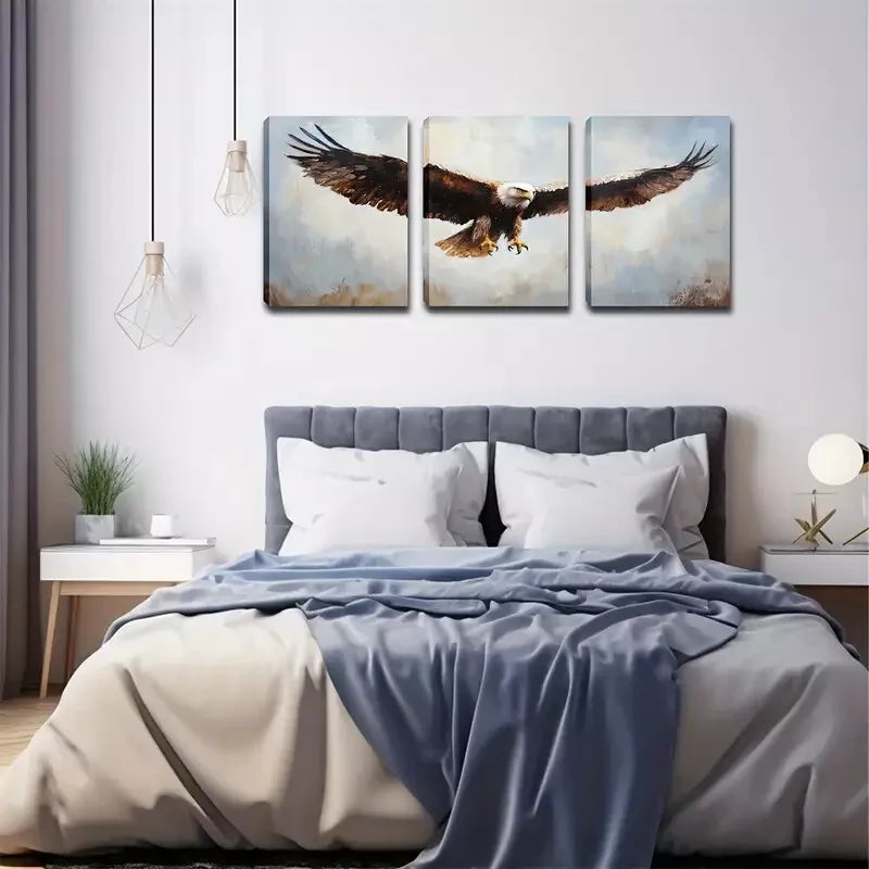 3-Piece Majestic Bald Eagle Triptych Wall Art Set - Framed Canvas 40x60cm - High Quality Print - 100% Australian Made - Ready to Hang - Perfect for Living Room, Office & Home Decor