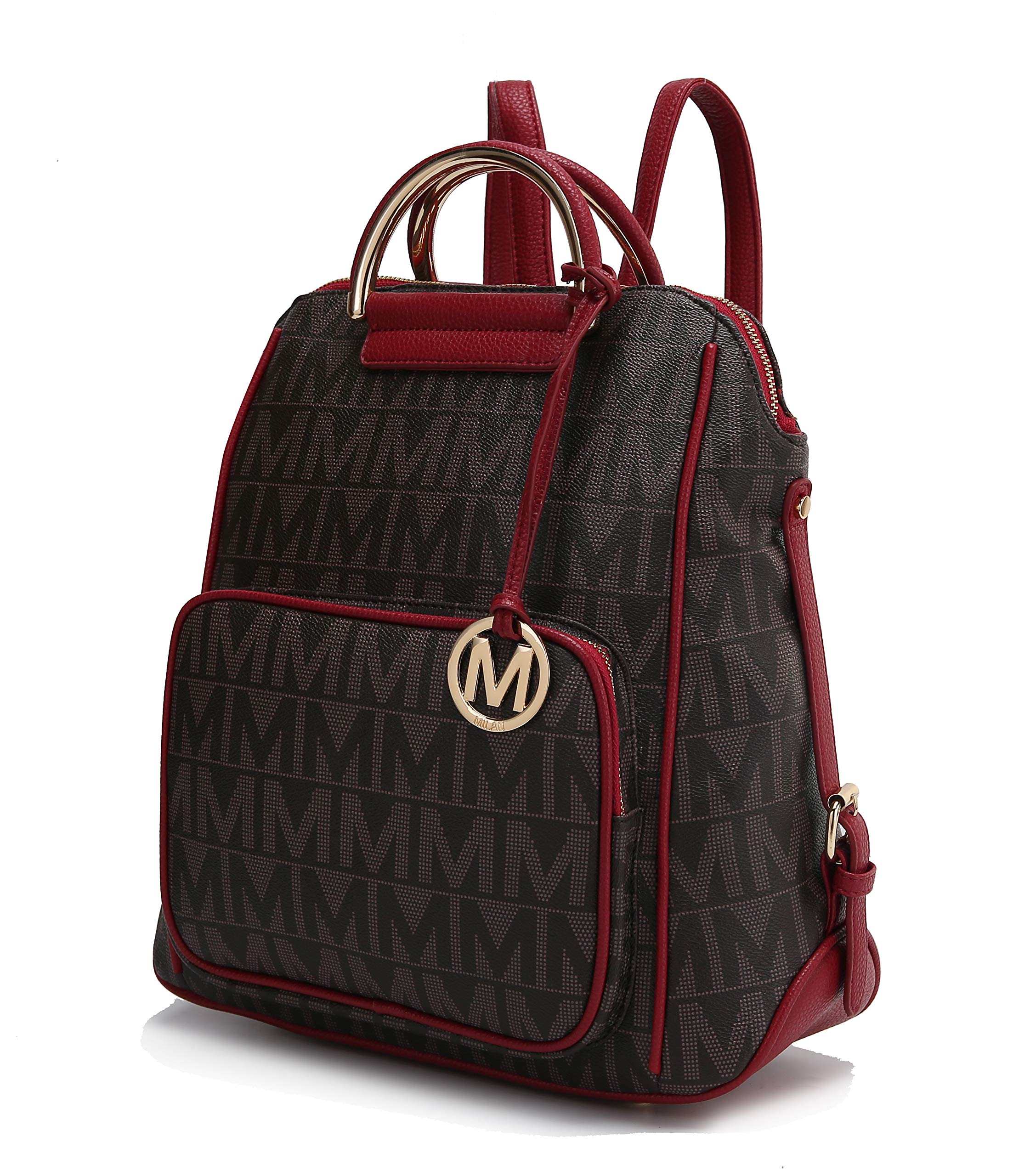 MKF Collection Signature Vegan Leather Women's Backpack - Stylish Top Handle Travel & Work Bag for Business Professionals | Perfect for Office Commute, Business Trips & Daily Use