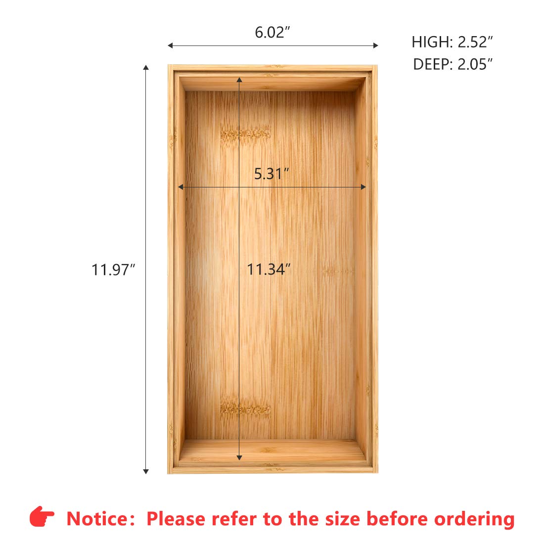 Multi-Purpose Wooden Drawer Organizer - Kitchen Utensil Holder & Bathroom Countertop Caddy (12