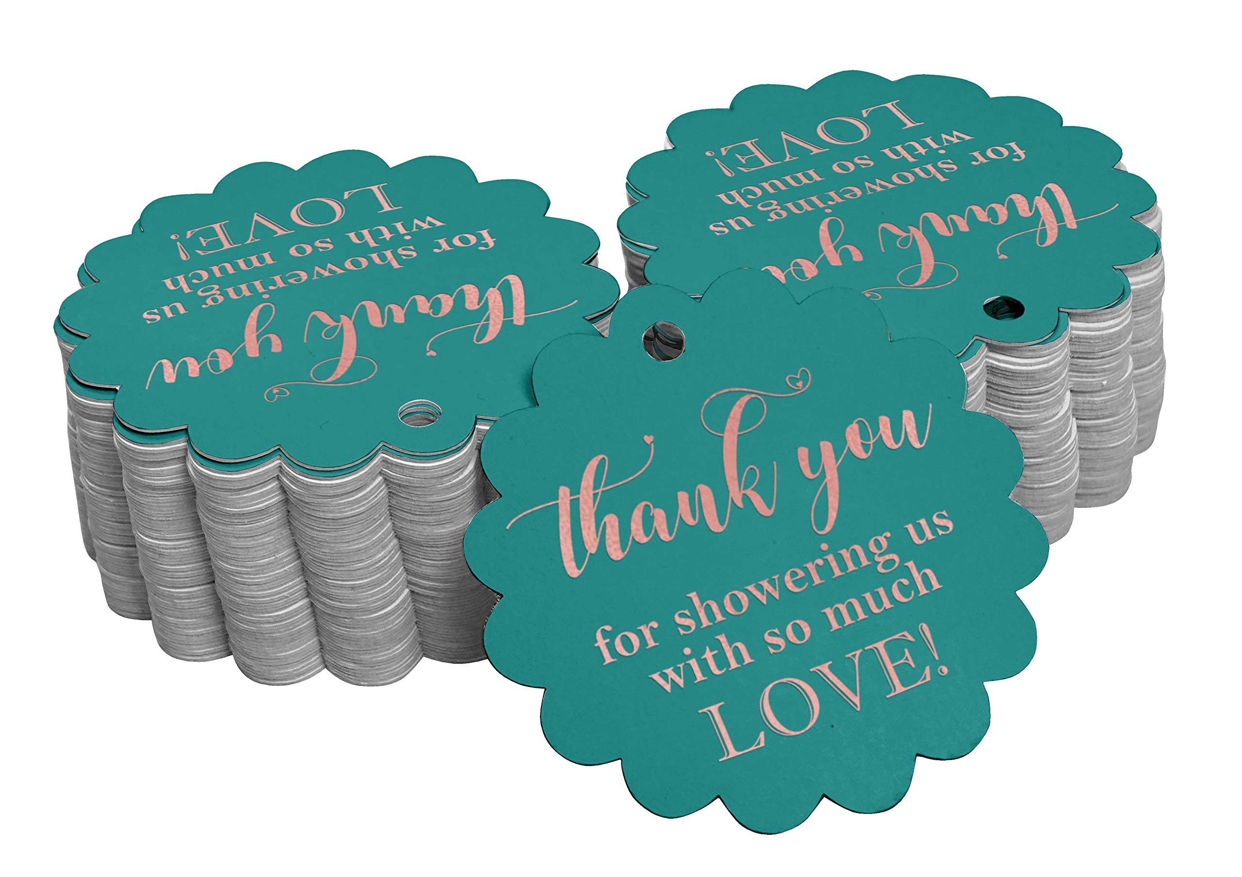 50pcs Rose Gold Foil Thank You Tags for Baby Shower & Bridal Favors - Elegant Gift Packaging Accessories for Wedding, Birthday Party Decorations