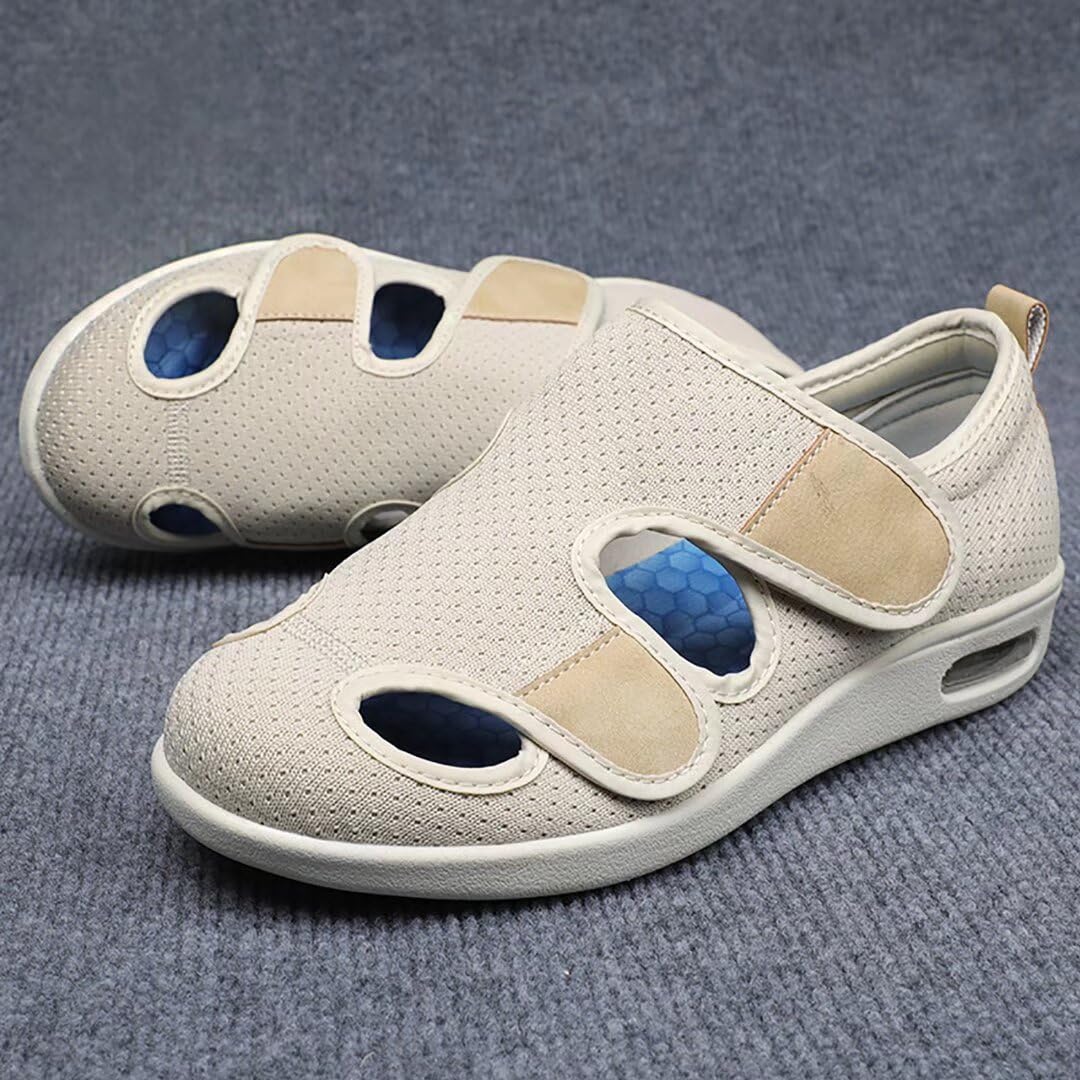 Hovoto Diabetic Shoes for Women & Men - Extra Wide Width Orthopedic Walking Shoes with Memory Foam for Swollen Feet - Adjustable Medical Comfort Shoes for Daily Walking & Diabetic Foot Care