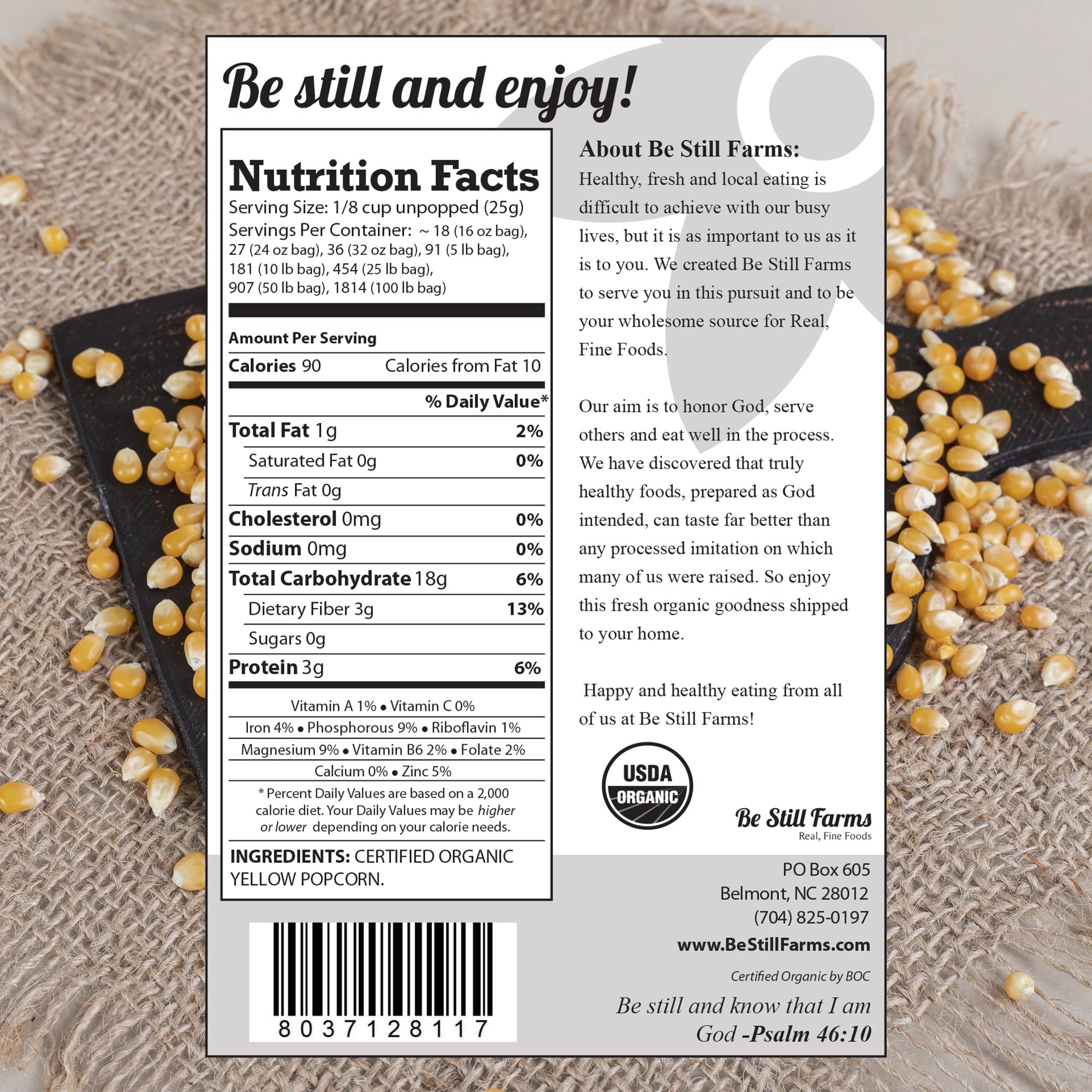 Organic Yellow Popcorn Kernels (2.8 lb) - Hulless, Non-GMO, USDA Certified, Vegan, USA Grown - Perfect for Movie Nights, Healthy Microwave Snacks & DIY Popcorn - Great for Family Gatherings, Movie Theaters & Home Popping Machines