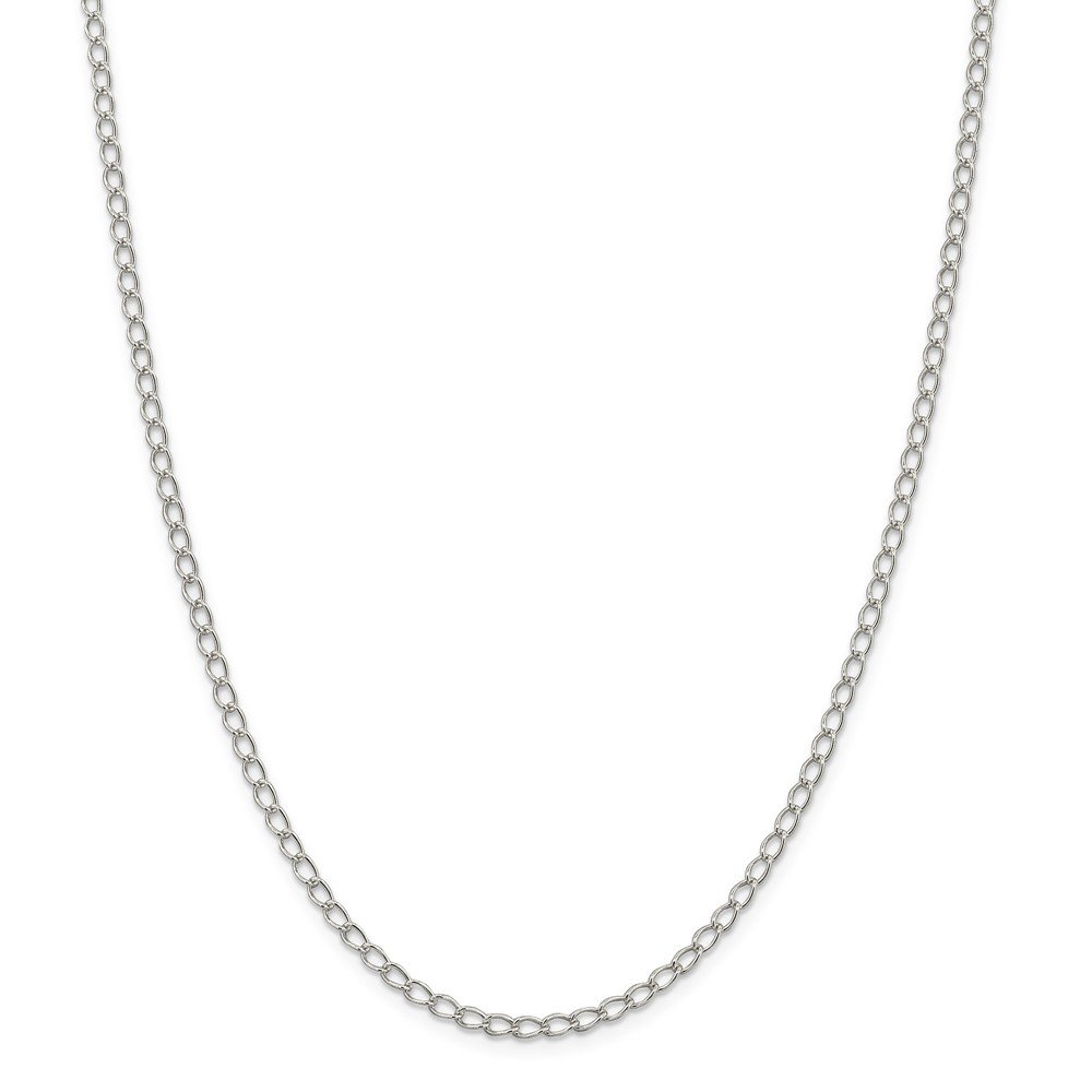 Sterling Silver 3mm Half Round Wire Curb Chain Bracelet Necklace - Perfect for Everyday Wear, Layering & Gift Giving