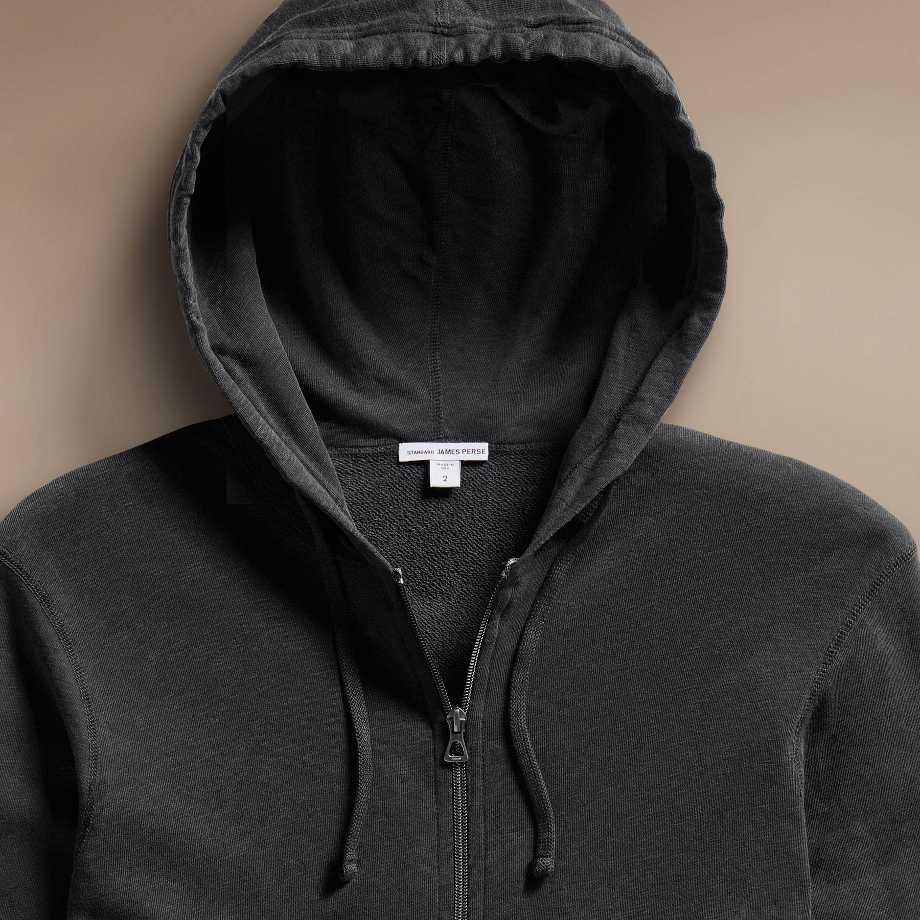 Vintage French Terry Zip Up Hoodie - Carbon Pigment | Cozy & Stylish Men's Pullover for Casual Wear, Gym & Outdoor Activities