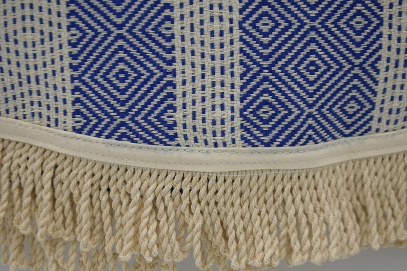 Premium 100% Cotton Blue & Black Round Beach Towel - Soft, Absorbent & Quick-Drying for Pool, Sand & Sunbathing | Large Size for Adults & Kids