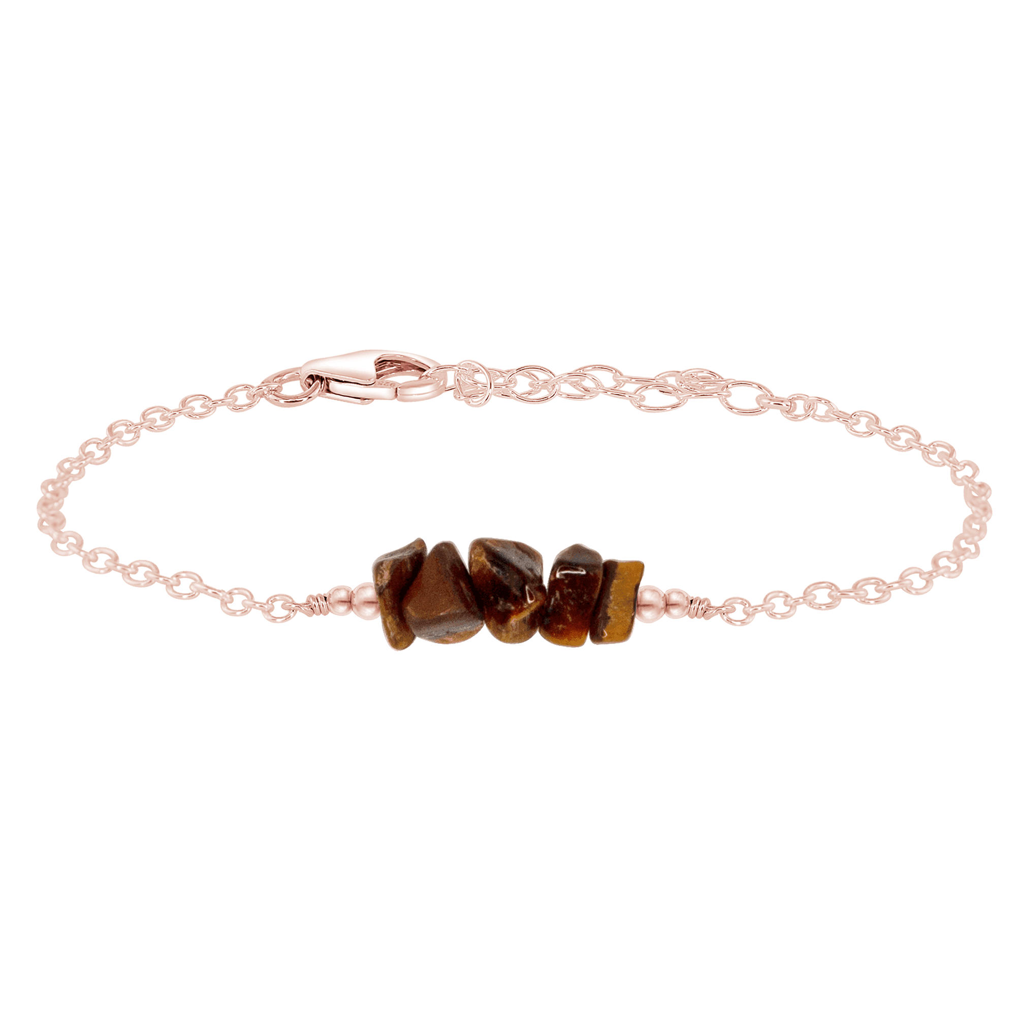 Tiger's Eye Chip Bead Bar Bracelet for Women - Natural Stone Healing Crystal Jewelry for Stress Relief & Positive Energy - Perfect for Yoga, Meditation & Everyday Wear
