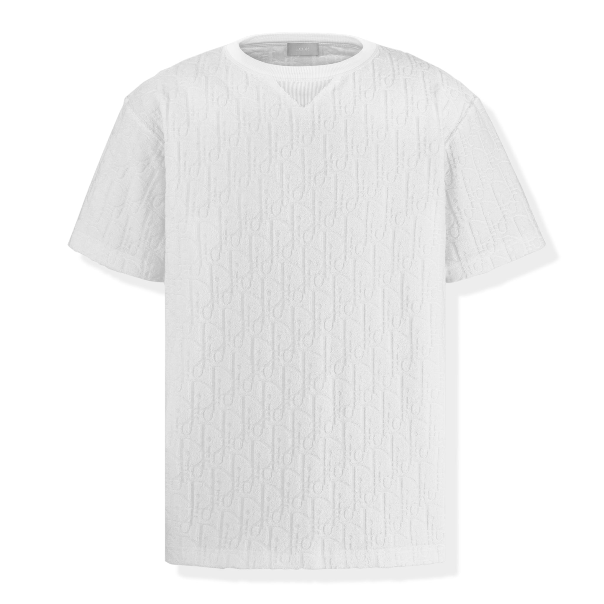 Dior Oblique White Cotton T-Shirt for Men - Luxury Casual Wear for Everyday & Special Occasions
