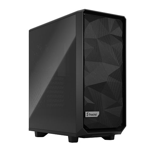 Meshify 2 Compact Black ATX Mid Tower PC Case with Tempered Glass Side Panel - High Airflow Gaming Computer Case for Home & Office Builds