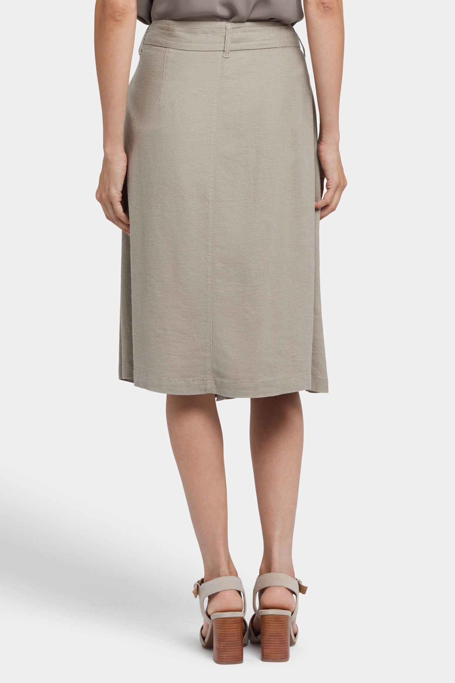 Stylish Button Front Midi Skirt for Women - Saddlewood Color | Perfect for Office Wear, Casual Outings & Date Nights