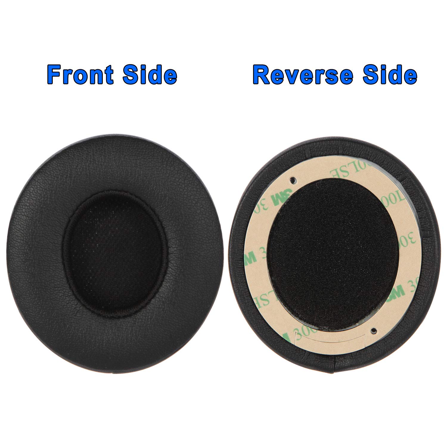 Premium Replacement Ear Pads for Beats Solo 2 & 3 Wireless Headphones - Noise Isolating Memory Foam Cushions with ECO Protein Leather & Strong Adhesive Tape (Black) - Perfect for Music, Gaming & Travel Comfort