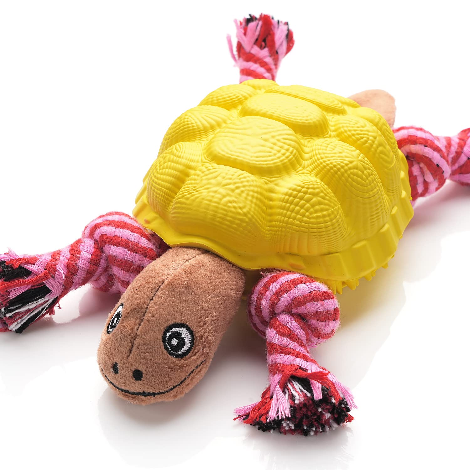 Durable Turtle-Shaped Dog Chew Toy for Aggressive Chewers - Interactive Food Dispensing Puzzle Toy for Medium & Large Breed Dogs - Tough Rubber Chew Toy (Yellow) - Perfect for Training, Boredom Relief & Dental Health