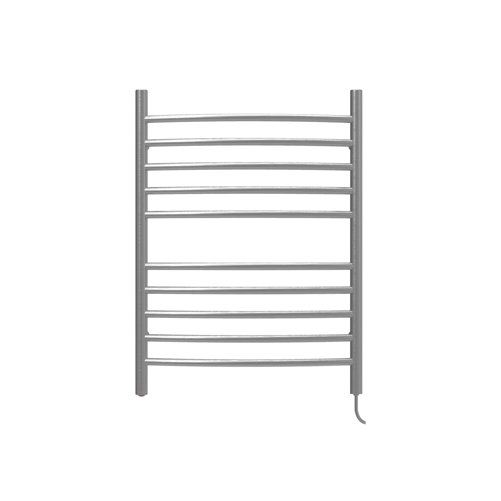 Amba Radiant Curved RWP-CB 10-Bar Plug-in Towel Warmer in Brushed Nickel - Premium Bathroom Heater for Spa, Luxury Hotels & Cozy Home Use