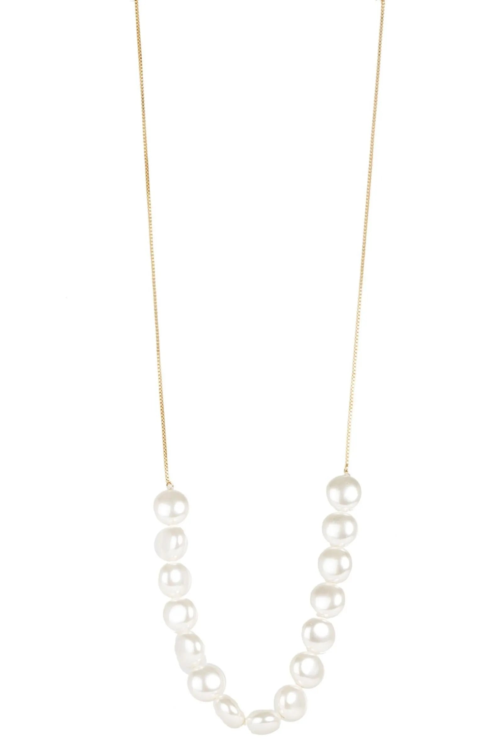 Elegant Pearl Long Chain Necklace for Women - Classic 18-24 Inch White Cultured Pearls Jewelry - Perfect for Weddings, Parties & Everyday Elegance