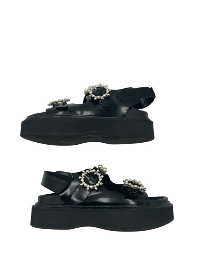Simone Rocha Women's Pearl Embellished Platform Sandals - Size 38 (US 8) | Luxury Designer Summer Shoes for Weddings, Parties & Special Occasions