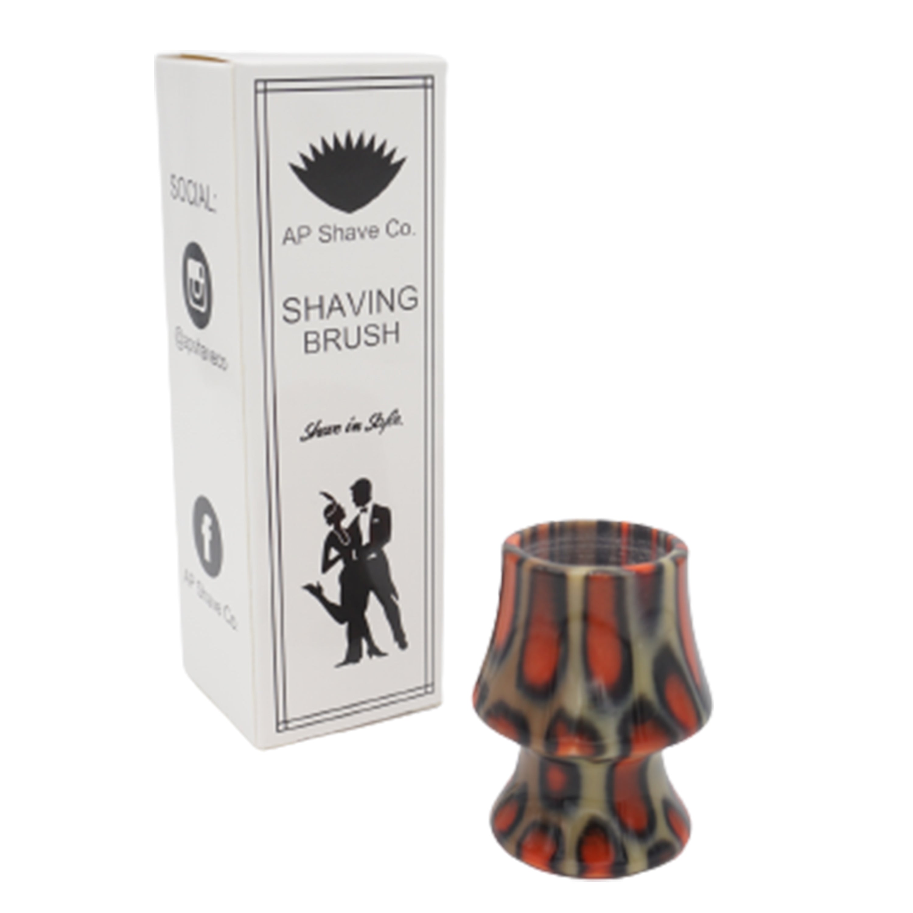 Orange Tigris Perla Handcrafted Shaving Brush Handle - Premium 24mm & 26mm Knot Fitting - Perfect for Wet Shaving & Grooming Gifts