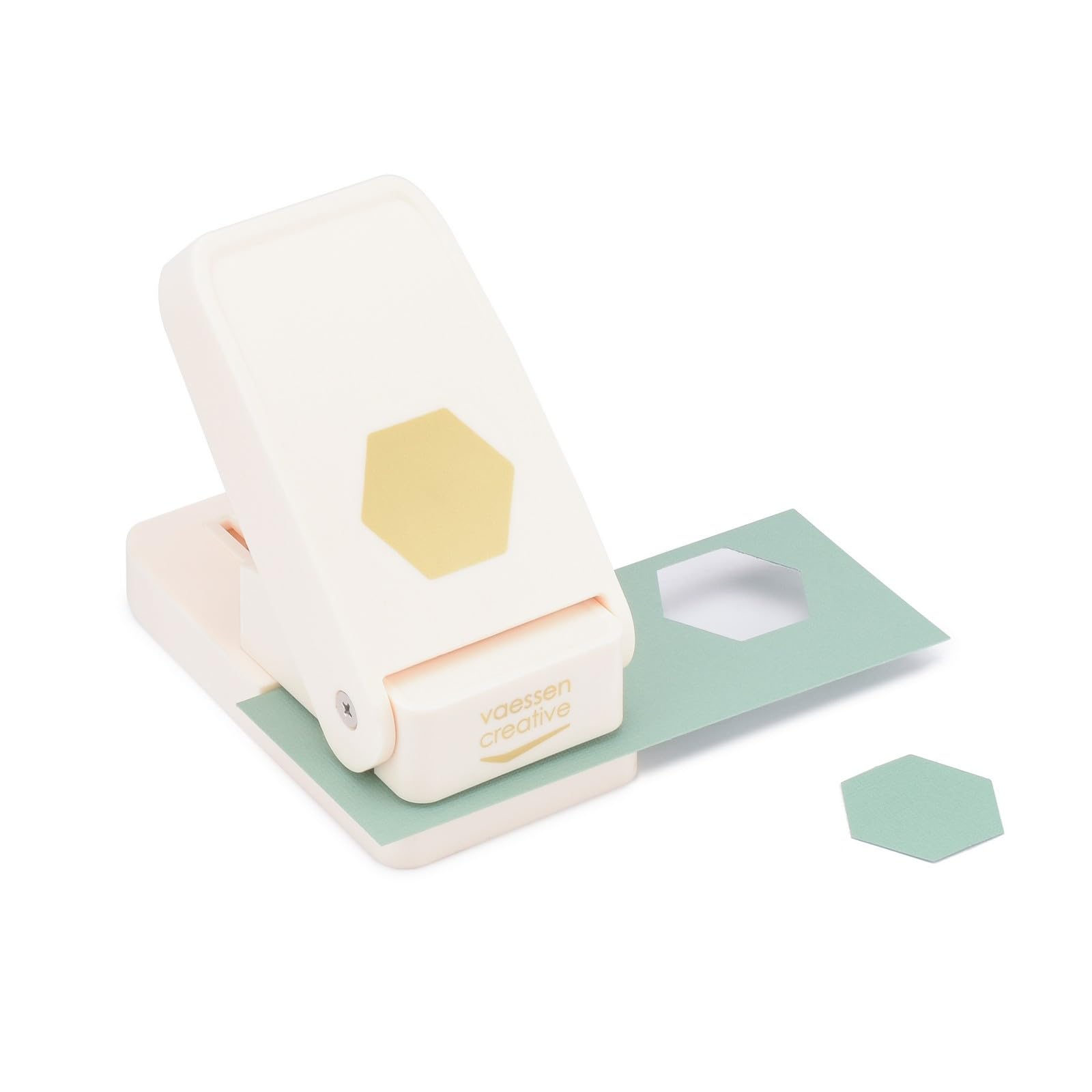 Vaessen Creative Heavy Duty Maxi Hexagon Punch - 3.75x3.75cm Strong Craft Hole Punch for Paper, Cork, Foam, Shrink Plastic - Perfect for Scrapbooking, Card Making, DIY Projects & School Crafts