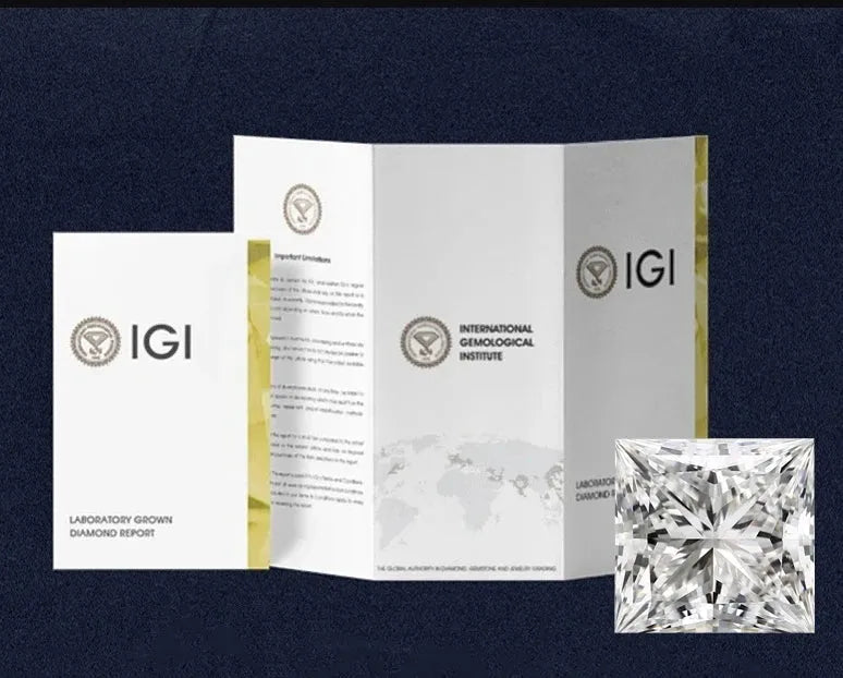 IGI Certified 3.5CT Lab Grown CVD Diamond - Princess Cut, EFG White Color, VS1-VVS Clarity for Engagement Rings & Fine Jewelry