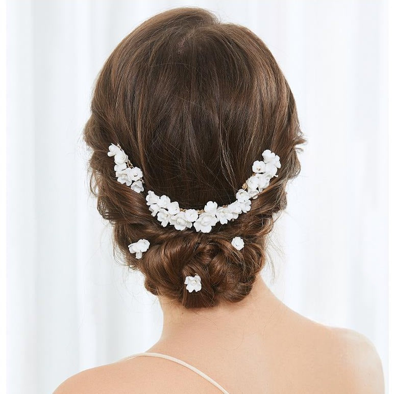 Elegant Bridal Gold Hair Comb & Pin Set (S8504) - Perfect for Weddings, Prom & Special Occasions - Wholesale Bulk Orders Available